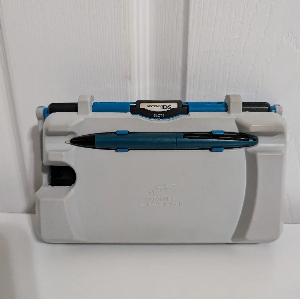Nintendo DS XL Blue Nerf Case Stylus Game No Charger